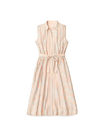 Pact Zuma Stripe Sunset Lightweight Cotton Sleeveless Shirtdress (view 1)