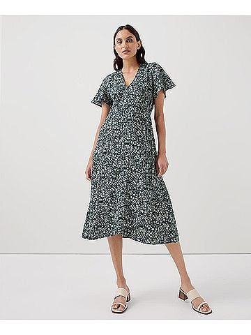 Pact Celestial Prairie Floral Cafe Crepe Wrap Dress (view 2)