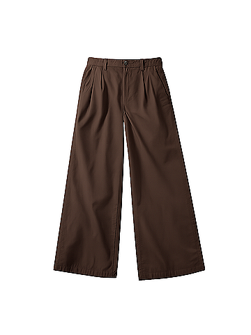 Pact Carob Boulevard Brushed Twill Wide Leg Trouser (view 1)