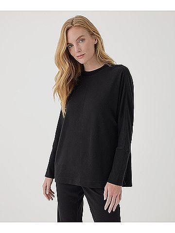 Pact Black Airplane Long Sleeve Poncho (view 2)