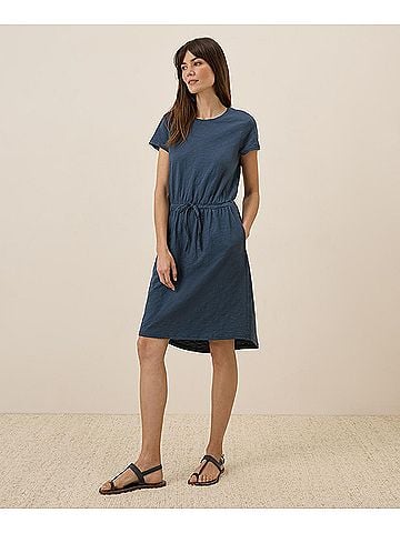Pact French Navy Relaxed Slub Weekend Dress (view 2)