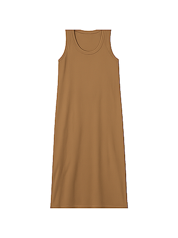 Pact Brown Sugar Softspun Tank Midi Dress (view 1)