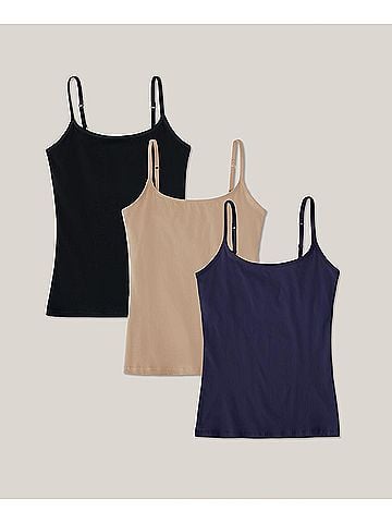 Pact Deep Shades Everyday Shelf Bra Long Camisole 3-Pack (view 1)