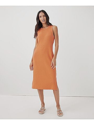 Pact Tangerine Favorite Rib Racerback Dress (view 2)