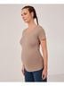 Pact Stucco Heather Maternity Ruched Tee Size S - photo 4