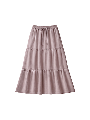 Pact Lavender Haze Coastal Double Gauze Tiered Maxi Skirt (view 1)