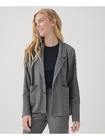 Pact Medium Grey Heather Airplane Relaxed Blazer (view 2)