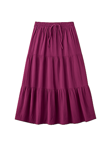 Pact Sangria Coastal Double Gauze Tiered Maxi Skirt (view 1)
