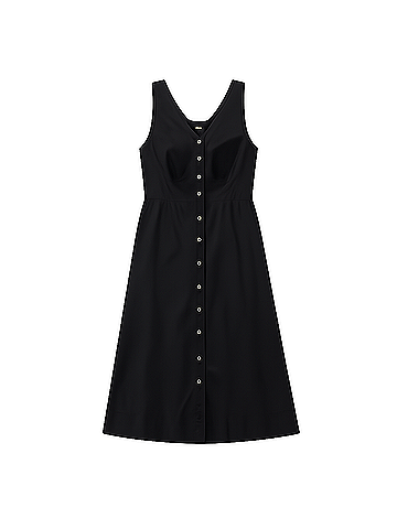 Pact Black Canopy Linen Blend Button-Front Dress (view 1)