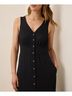 Pact Black Canopy Linen Blend Button-Front Dress Size S - photo 5