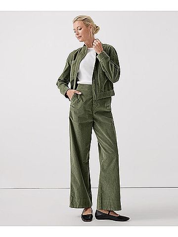 Pact Olivine Modern Corduroy Wide Leg Pant (view 2)