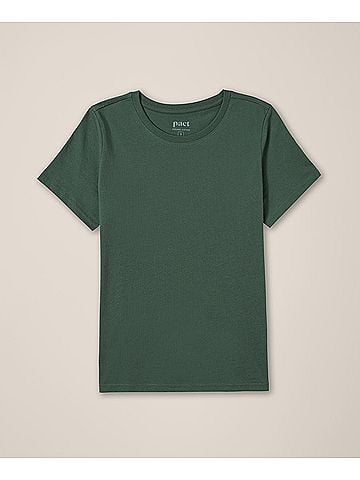 Pact Pine Green Softspun Crew Neck Tee (view 1)