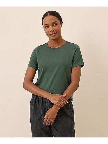 Pact Pine Green Softspun Crew Neck Tee (view 2)