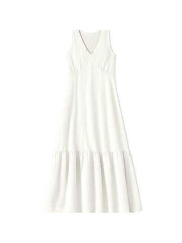 Pact Sea Salt Coastal Double Gauze Beach To Brunch Maxi Dress (Runs large, size down) (view 1)