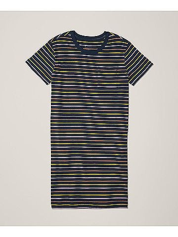 Pact La Jolla Stripe Softspun Tee Dress (view 1)