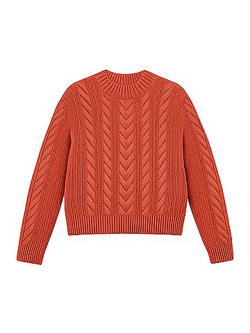 Pact Tandoori Cable Knit Crew Sweater (view 1)