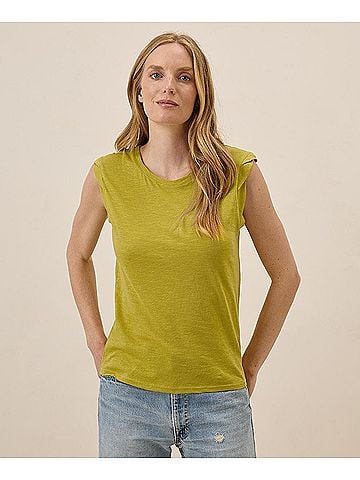 Pact Chartreuse Featherweight Slub Muscle Tee (view 2)