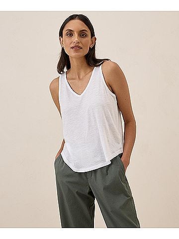 Pact White Featherweight Slub Reversible Tank (view 2)