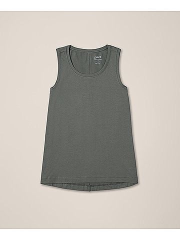 Pact Castor Green Luxe Stretch Jersey Swing Tank (view 1)