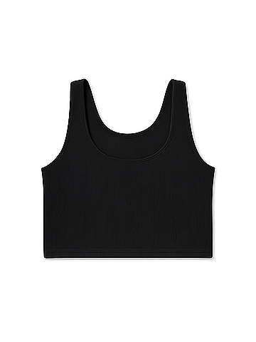 Pact Black On the Go-To Rib Crop Tank (view 1)