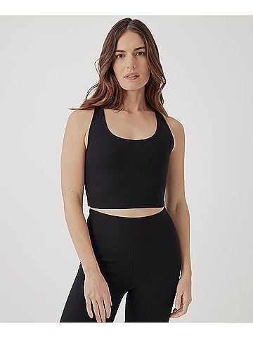 Pact Black On the Go-To Rib Crop Tank (view 2)