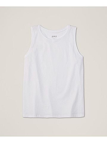 Pact White Softspun High Neck Tank (view 1)