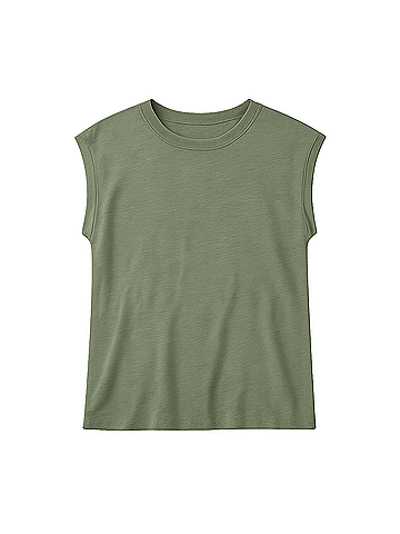 Pact Castor Green Featherweight Slub Relaxed Muscle Tee (view 1)