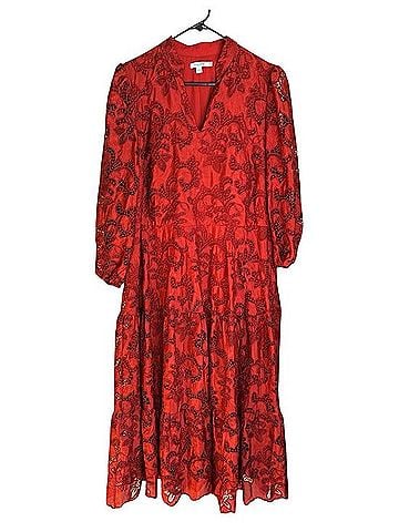 Chico's Burnout Floral Lace Cut Out Midi Dress Casual Dress (view 1)