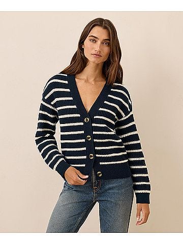 Pact Tiburon Stripe Luxe Knit Cardigan (view 2)