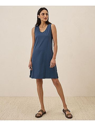 Pact French Navy Softspun A-Line Tank Dress (view 2)