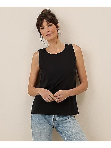 Pact Black Softspun High Neck Tank (view 2)