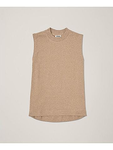 Pact Sesame Heather Airplane Mock Neck Shell (view 1)