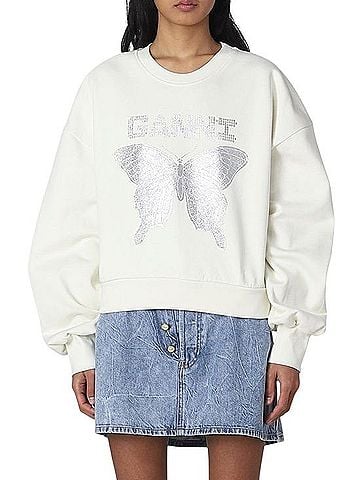 Ganni Butterfly Sweatshirt Casual Sweaters (view 1)