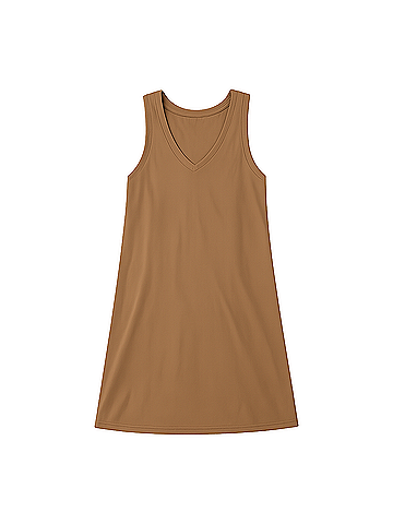 Pact Brown Sugar Softspun A-Line Tank Dress (view 1)