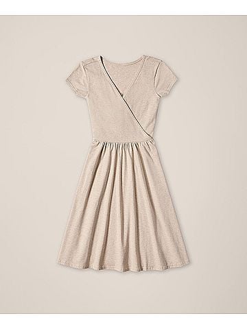 Pact Flax Heather Fit and Flare Crossover Dress (view 1)