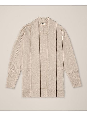 Pact Flax Heather Airplane Wrap Cardigan (view 1)