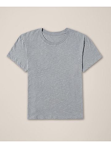 Pact Smoke Blue Featherweight Slub Relaxed Crewneck Tee (view 1)