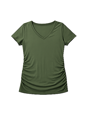 Pact Olivine Maternity Ruched V-Neck Tee (view 1)