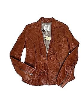 Burning Torch Crinkled Leather Jacket Jacket (view 1)