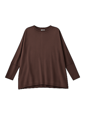 Pact Mahogany Heather Airplane Long Sleeve Poncho (view 1)
