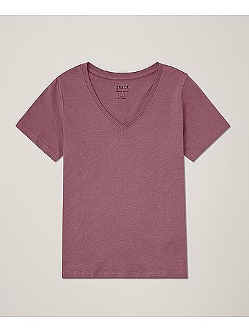 Pact Mauve Softspun V-Neck Tee (view 1)