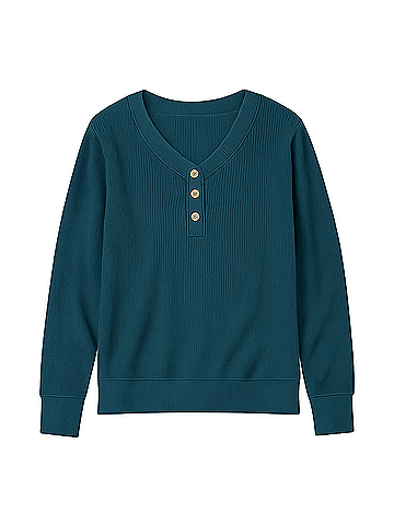 Pact Celestial Thermal Waffle Henley Pullover (view 1)