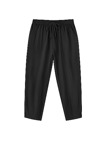 Pact Black Coastal Double Gauze Tapered Pull-On Pant (view 1)