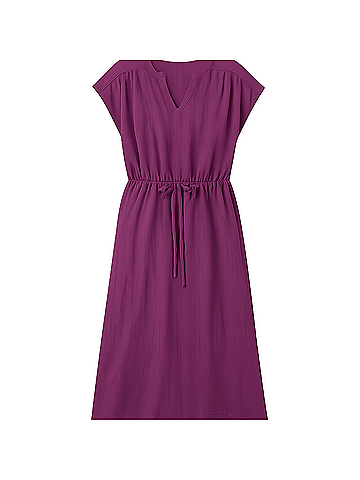 Pact Sangria Coastal Double Gauze Tie Waist Midi Dress (view 1)
