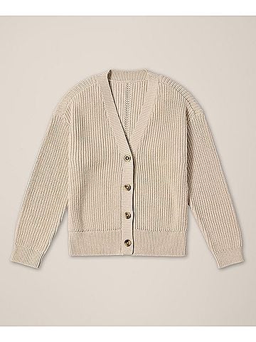 Pact Flax Heather Luxe Knit Cardigan (view 1)