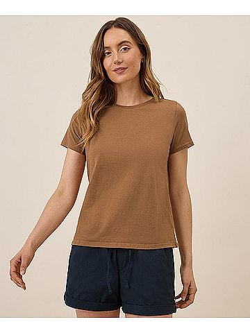 Pact Brown Sugar Softspun Crew Neck Tee (view 2)