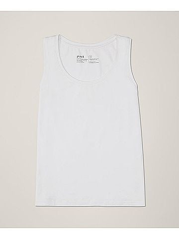 Pact White Luxe Stretch Jersey Tank (view 1)