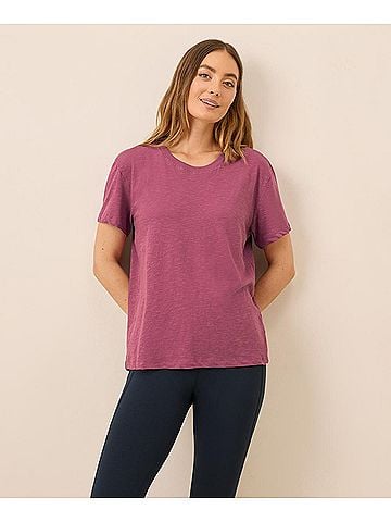 Pact Verbena Featherweight Slub Relaxed Crewneck Tee (view 2)