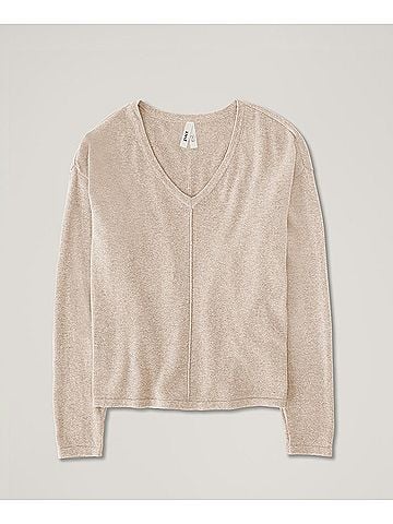 Pact Sandshell Heather Classic Fine Knit Relaxed Sweater (view 1)