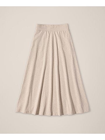 Pact Flax Heather Fit and Flare Midi Skirt (view 1)